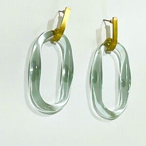 Never Worn COS Recycled Glass 2” Drop Earrings. Great Statement Piece!